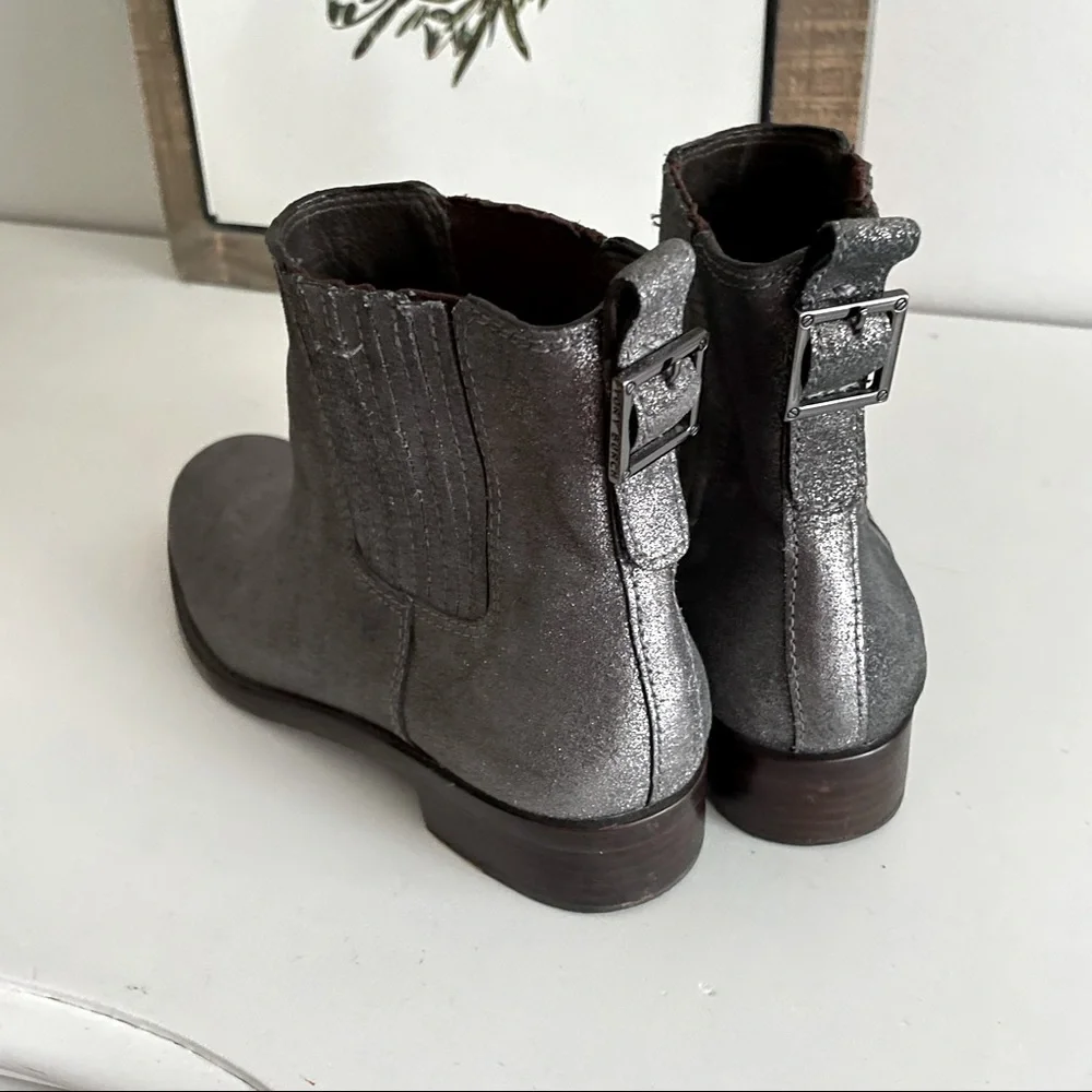 Tory Burch Wade Metallic Ankle Boots  Size 8
